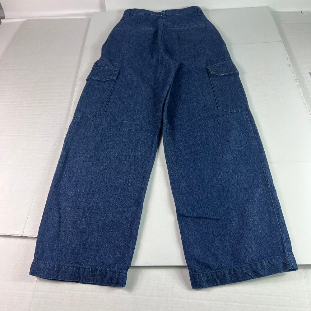 Rag & Bone Jean Women 25x28* Cassidy High Rise Wide Leg Cargo Blue Denim Tag 23 - Picture 9 of 16